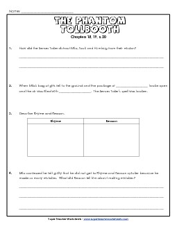 Questions for Chapters 18 - 20 Books Worksheet