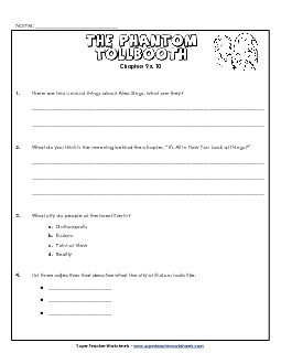 Questions for Chapters 9 & 10 Books Worksheet