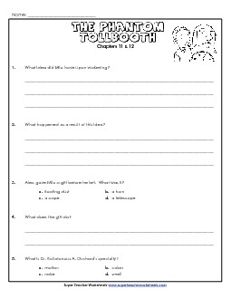 Questions for Chapters 11 & 12 Books Worksheet