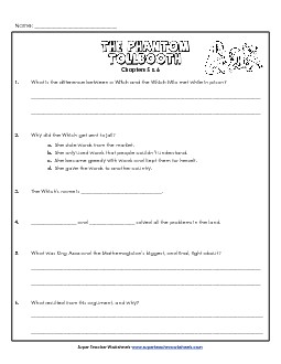 Questions for Chapters 5 & 6 Books Worksheet