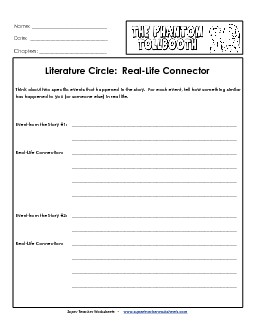 Lit Circles: Real-Life Connector Books Worksheet