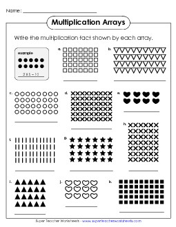 Multiplying With Arrays Multiplication Worksheet