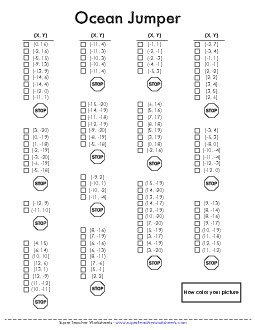 Mystery Graph - Dolphin Mystery Graph Picture Worksheet