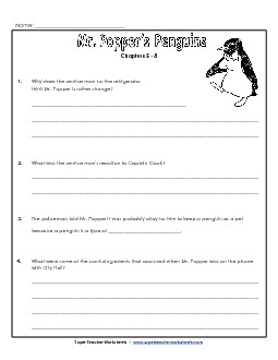 Questions for Chapters 5-8 Books Worksheet