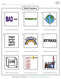 Rebus Puzzles B-2 Brainteasers Worksheet