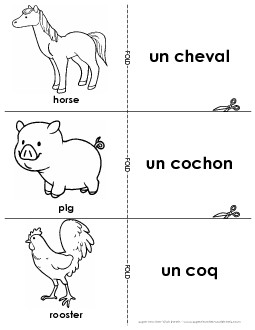 Flashcards: Farm Animals Free French Worksheet