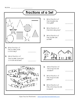 Fractions of a Set (Intermediate) Worksheet