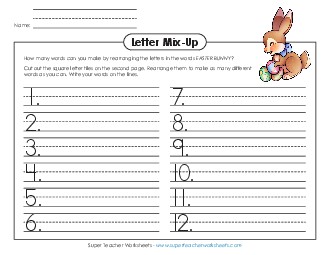 Easter Letter Mix-Up (Primary) Worksheet