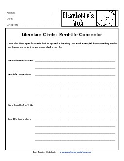 Lit. Circles: Real Life Connector Books Worksheet