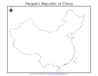 China Map (Blank 2) Maps Worksheet