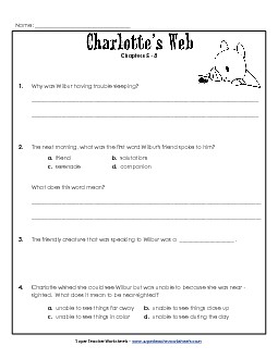 Questions for Chapters 5-8 Books Worksheet