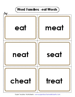 Flashcards (-eat) Word Families Worksheet