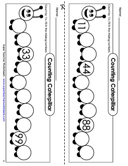 Caterpillar - Count By 11s Counting Worksheet