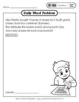 Daily Word Problems D-46 through D-50 Worksheet