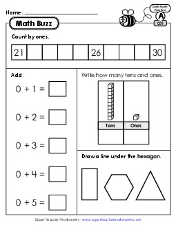 Math Buzz: Week 7 Worksheets 31 through 35 Daily Math Review Worksheet