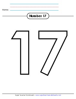 Outline - Number 17 Number Families Worksheet