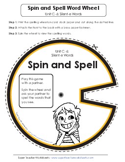 Spin and Spell (C-6) Spelling C Worksheet