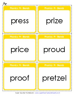 Flashcards (Pr- Words) Phonics Blends Worksheet