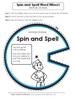 Spin and Spell (B-26) Spelling B Worksheet