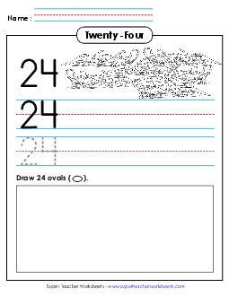 Trace, Print, Write: 24 Counting Worksheet