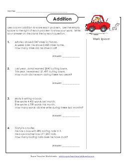 Addition (4-digit) Worksheet