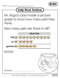 Daily Word Problems  A-141 through A-145 Worksheet