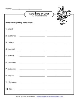 Write Twice (C-18) Spelling C Worksheet