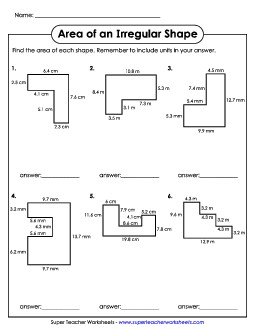 Areas of Irregular Shapes (Advanced)  Worksheet