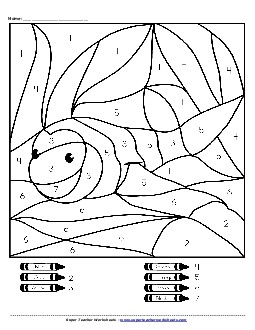 Color-by-Number: Clownfish Free Counting Worksheet