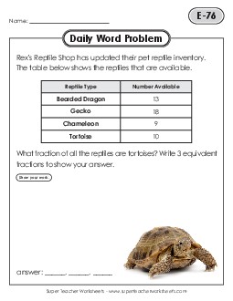 Daily Word Problems  E-76 through E-80 Worksheet