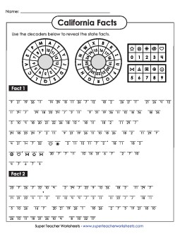 Cryptogram Puzzle States Individual Worksheet