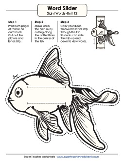 Word Slider (Unit 12) Sight Words Worksheet
