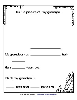 About Grandpa (Primary) Fathers Day Worksheet