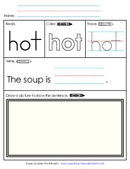 Worksheet 3: Hot Sight Words Individual Worksheet