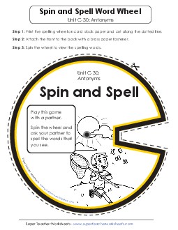 Spin-and-Spell (C-30) Spelling C Worksheet