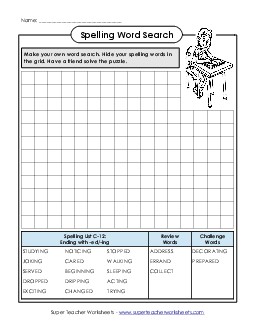 Make-a-Search (C-12) Spelling C Worksheet