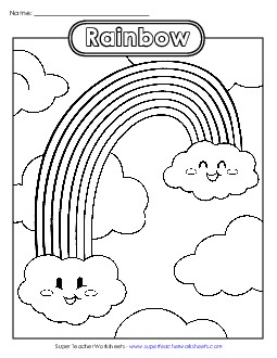 Rainbow Free Coloring Pages Worksheet