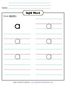 Trace the Word: A Sight Words Individual Worksheet