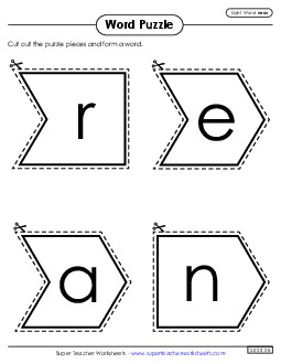 Word Puzzle: Near Sight Words Individual Worksheet