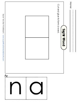 Large Cut-and-Glue: An Sight Words Individual Worksheet