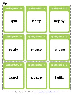 Flashcards (C-10) Spelling C Worksheet