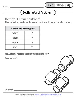 Daily Word Problems C-6 through C-10 Worksheet