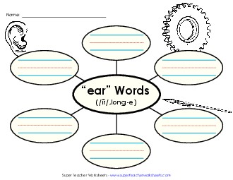 Word Web (-ear) Word Families Worksheet