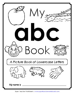 Alphabet Picture Book (Lower Case Letters) Free Worksheet