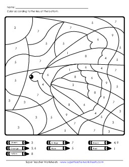 Color-by-Number - Butterfly Counting Worksheet