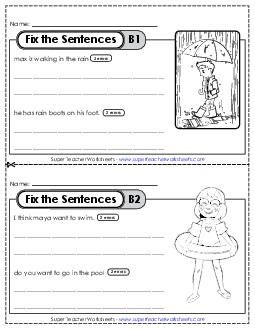 Fix the Sentences Classroom Teaching Material