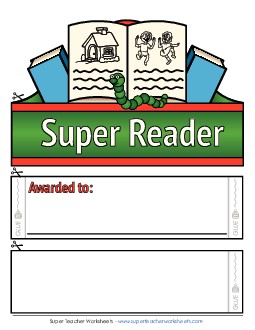 Super Reader (Color) Awards Worksheet