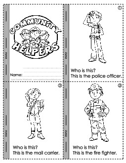 Mini-Book: Community Helpers Minibooks Worksheet