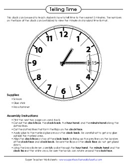 Folding Clock Time Worksheet