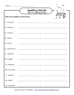 Write Twice (E-17) Spelling E Worksheet